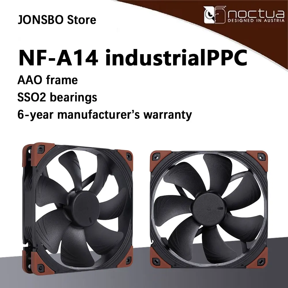 Фото Noctua NF-A14 IndustrialPPC Вентилятор охлаждения корпуса компьютера, 140 мм 12 В 4-контактный ШИМ-вентилятор для корпуса компьютера/промышленное оборудование №1