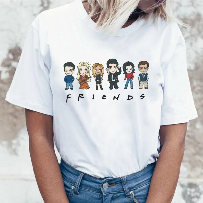 

Забавная женская футболка, модная женская футболка для ТВ-шоу с друзьями, повседневные футболки, летняя футболка с круглым вырезом для ТВ-се...