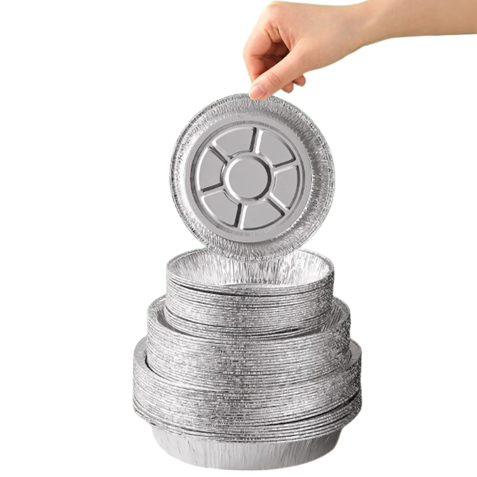 

Круглые противни из оловянной фольги 8 и 9 дюймов, прочные одноразовые противни из алюминиевой фольги, Противни для торта из оловянной фольг...