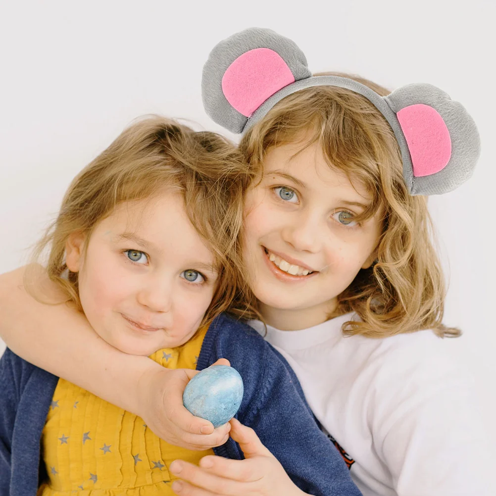 Повязка на голову с изображением кролика и мыши белый галстук-бабочка ушками