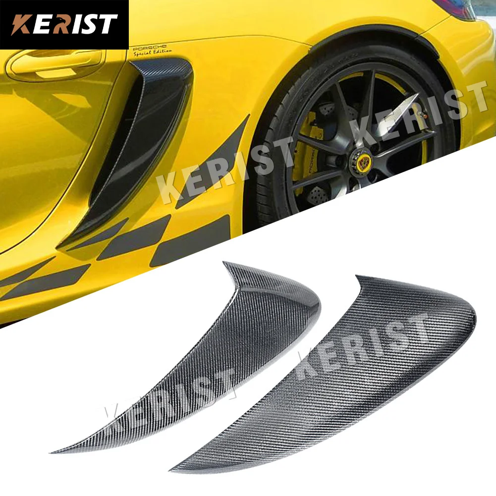 

For Porsche 981 Cayman Carbon Fiber Side Air Intake Duct Vent Glossy Fibre Finish Exterior Trim Accessories Racing Car Styling