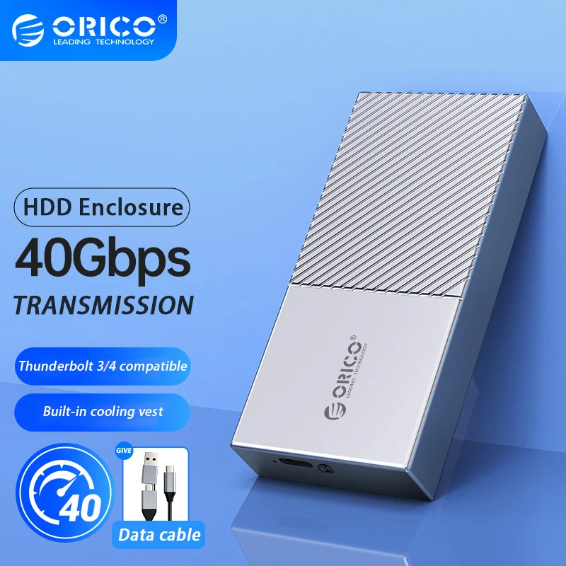 ORICO USB4.0 M.2 NVMe SSD Enclosure 40Gbps PCIe3.0x4 Aluminum Case Compatible with Thunderbolt 3 4 USB3.2 USB 3.1 3.0 Type-C
