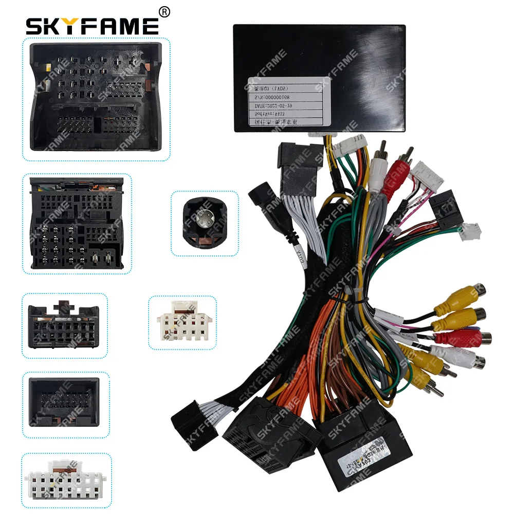 SKYFAME-Adaptador de arnés de cableado de 16 pines para coche, decodificador de caja Canbus para Audi Q3 2013-2018, Cable de alimentación de Radio Android