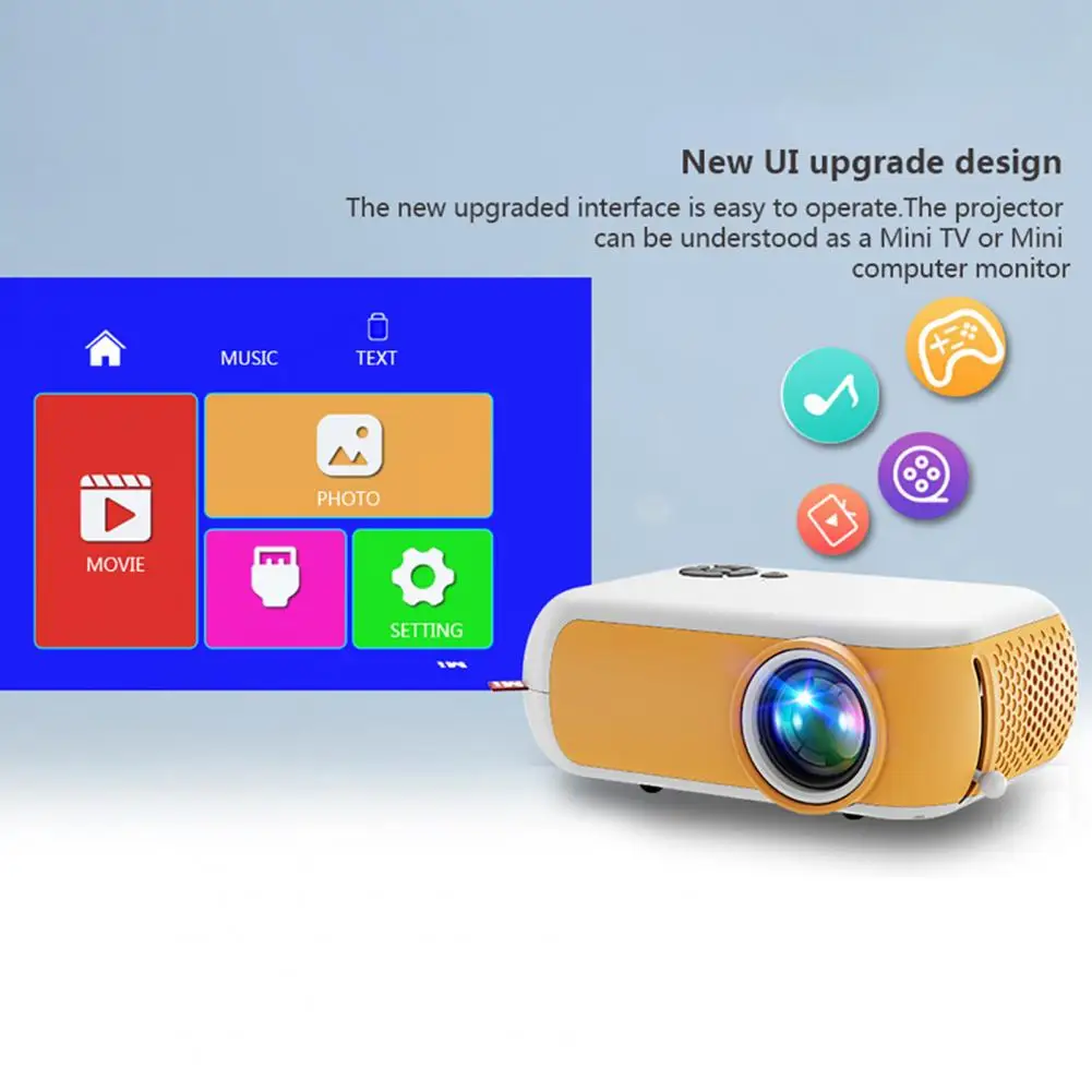 

30000 Hours Lamp Life Durable 100 Inch Screen USB Projector for Classroom