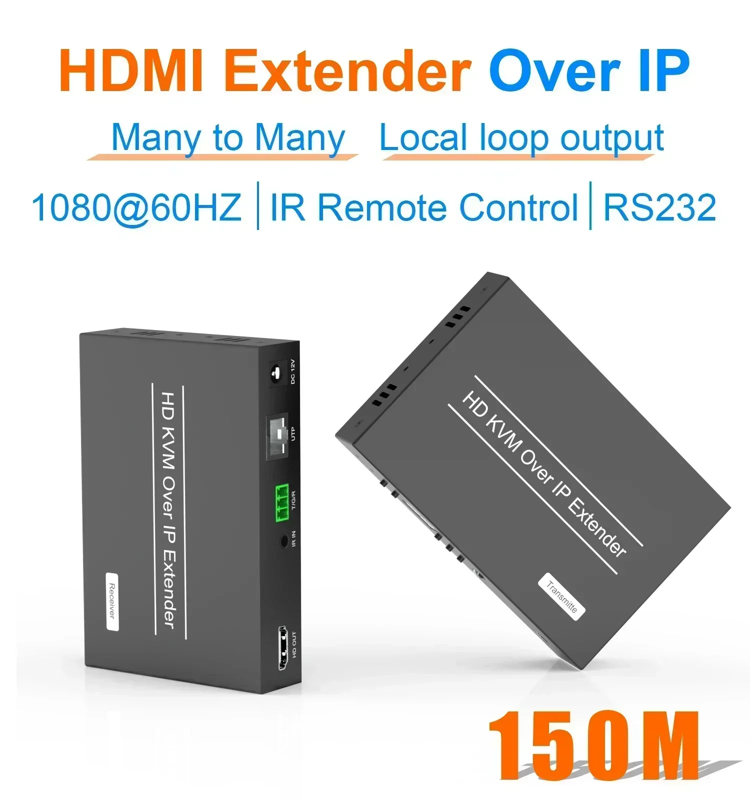 Фото 150M POE HDMI 1080P KVM-удлинитель через TCP/IP на Cat5e/6, обеспечивающие отличительные схемы подключения с контуром и ИК-управлением KVM №3