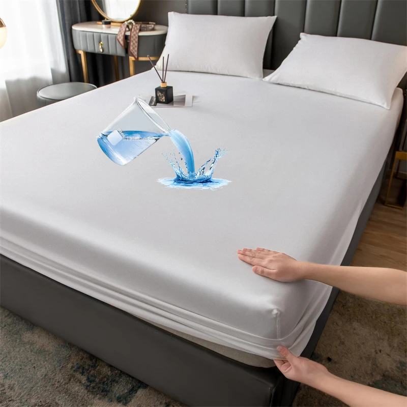 

Bonenjoy 1 шт. Водонепроницаемая простыня на резинке белого цвета Королевский размер Водонепроницаемая простыня с подошвой 180x200 см