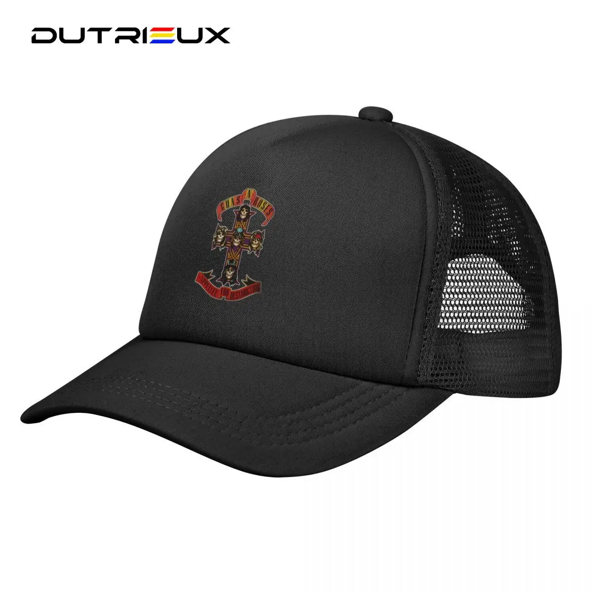 

Guns N Roses Stretchy Trucker Hat Mesh Baseball Cap Adjustable Snapback Closure Hats for Men Women Comfortable Breathable