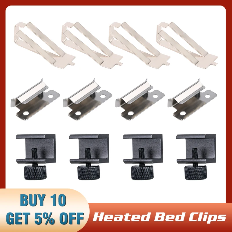 

4PCS/lot Glass Plate Clamp Clip Spring Steel Tool For Clamping 3D Printers Build Platform Heated Bed Retainer for Ender3