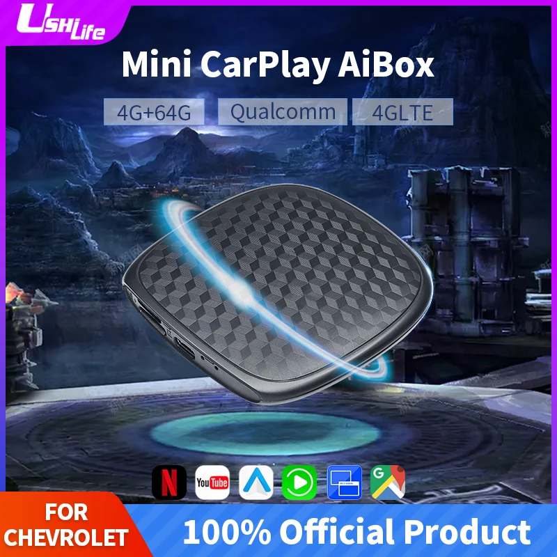 

Приставка Смарт-ТВ Ushilife CarPlay, беспроводная, Android, Youtube, Netflix