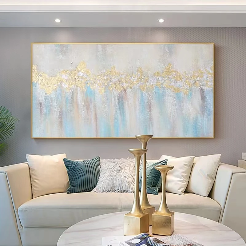 

Hand-painted Oil Painting Living Room Decorative Painting Modern Simple Gold Foil Abstract Sofa Background Wall Hanging Painting