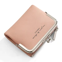 fashion small wallets women pu leather solid color wallets short hasp coin purses ladies portable money card holders clutch bags