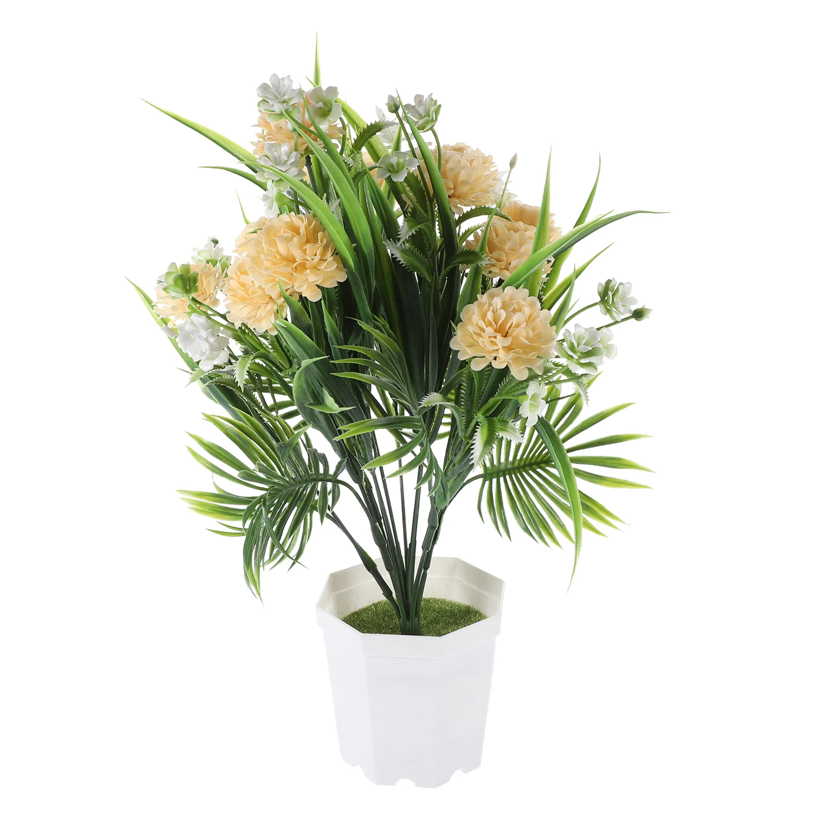 

Simulation Artificial Flower Ornament Plastic Vase Realistic Faux Potted Plants