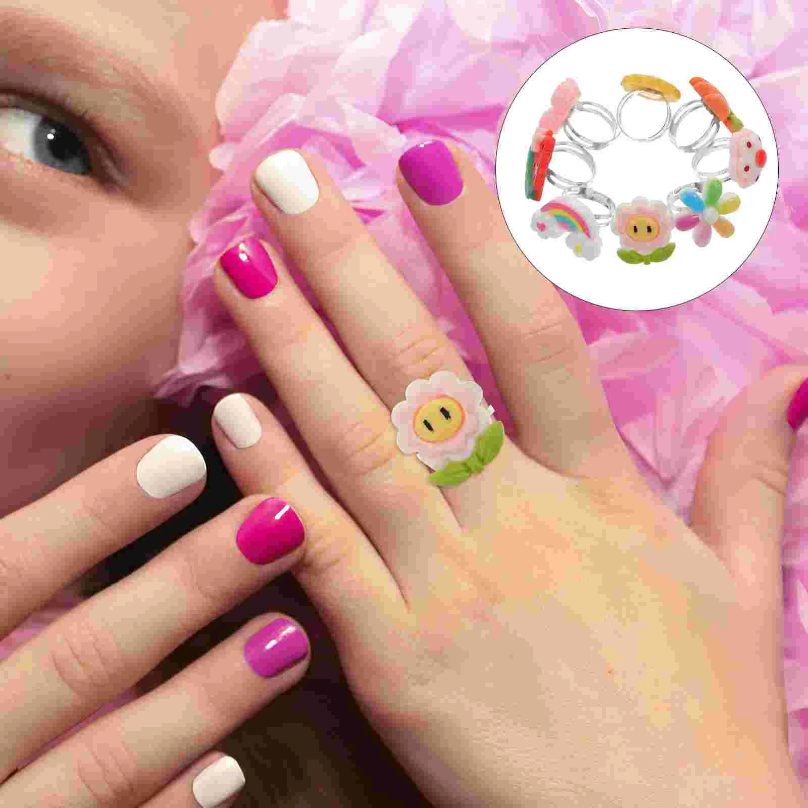 

Princess Costume Finger Rings Children's Cartoon Little Girl Jewelry Toddler Girls