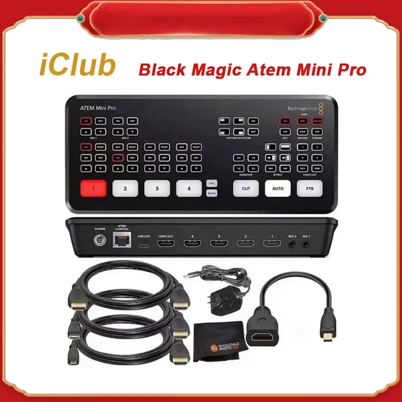 

iclub ATEM Mini Pro Original Blackmagic Design Live Stream Switcher Multi-view and Recording New Features