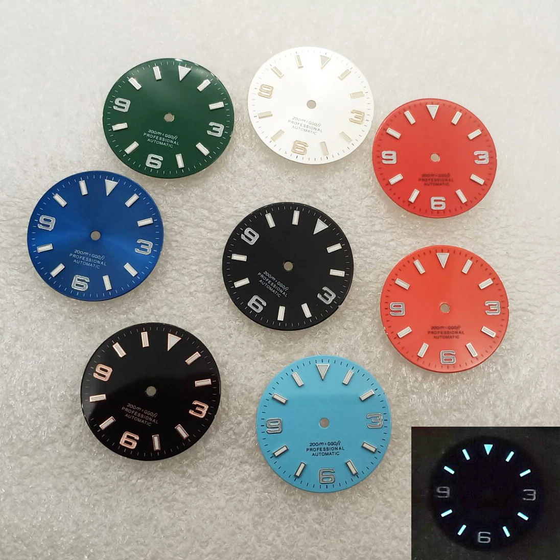 

Sterile 29mm Watch Dial Face Blue Green Luminous Watches Part Fit NH35 NH36 ETA2824 2836 Miyota8215 DG2813 3804 Movement