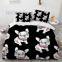 bulldog bedding set cartoon dog duvet cover luxury 23pcs comforter set soft bedspread twin queen size with pillowcases