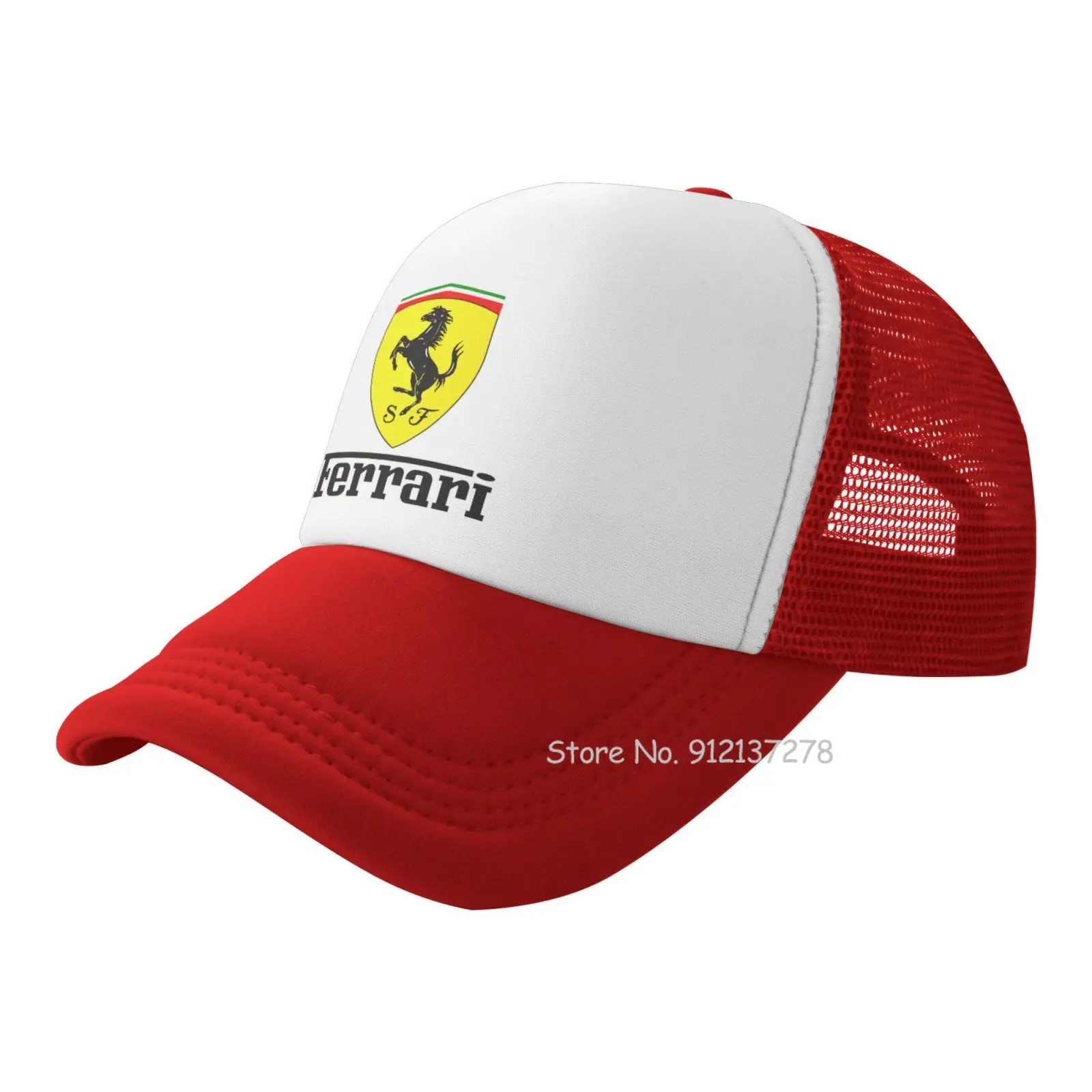 Модные бейсболки Ferrari с эмблемой из сетчатой ткани Высококачественная Мужская