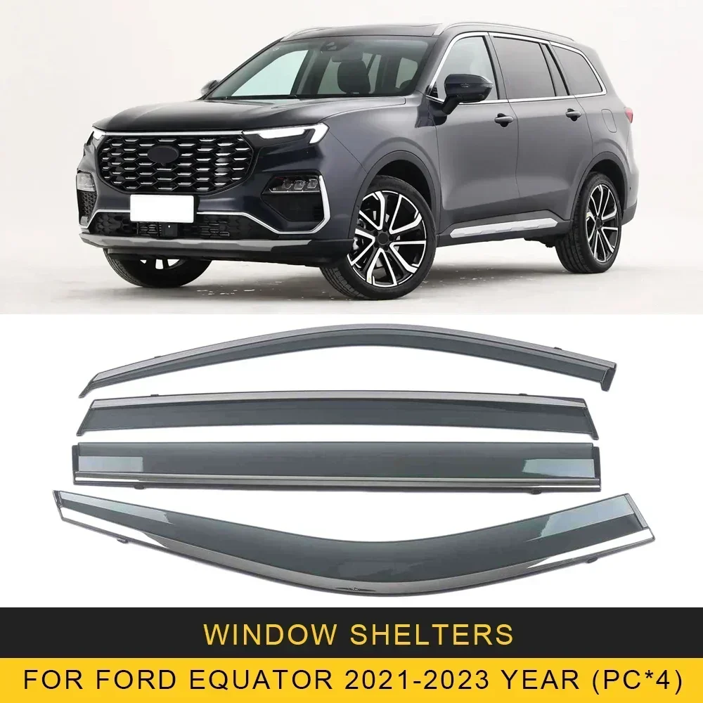 

Хромированные полоски от дождя для Ford Equator Sport/Ford Territory 2021-2023, оконный козырек, ветровые дефлекторы, дверной козырек, вентиляционные шторы