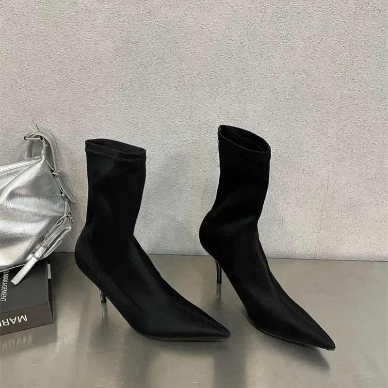 Эластичные короткие сапоги Leica на высоком каблуке европейские и американские