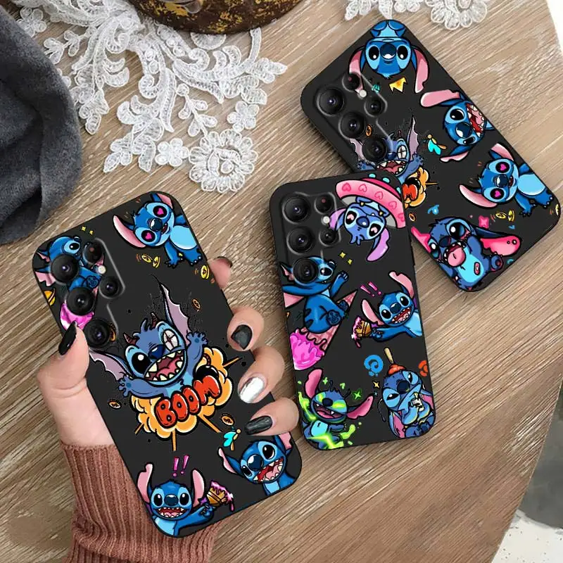 

Lilo Stitch Disney Cool Cute Phone Case For Samsung Galaxy S23 S22 S21 S20 FE Ultra Pro Lite S10 S9 S8 Plus S7 5G Black Cover