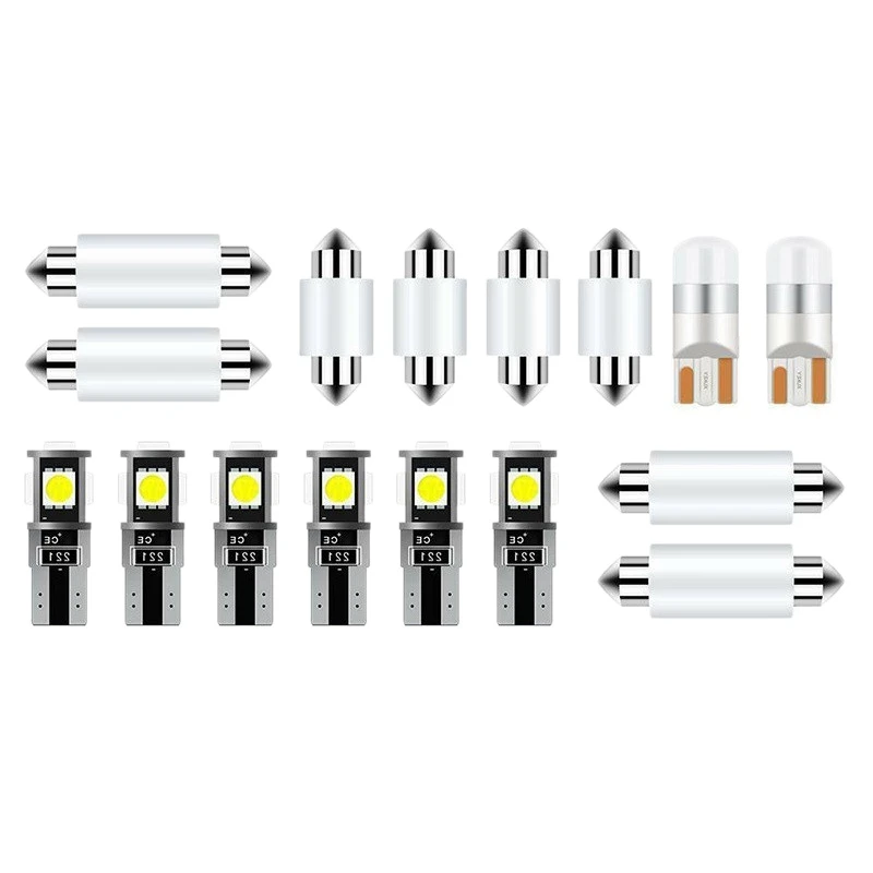

New16pcs Auto Parts Interior Lights Trunk Lights For Ford F250 F350 1999-2017 White LED Light Interior Kit Bulbs