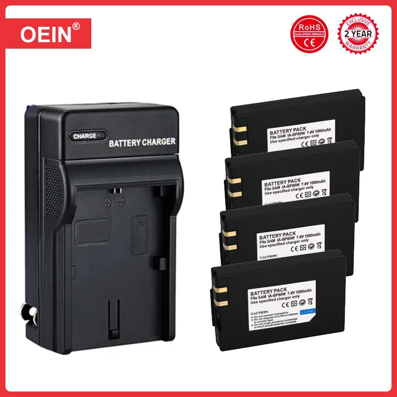 Фото 4 шт. 1000 мАч IA-BP80W IABP80W BP80W аккумулятор для камеры SAMSUNG SC-D381 SC-D383 SC-D385 SC-DX103 SC-DX205 VP-DX100i VP-DX105i №1