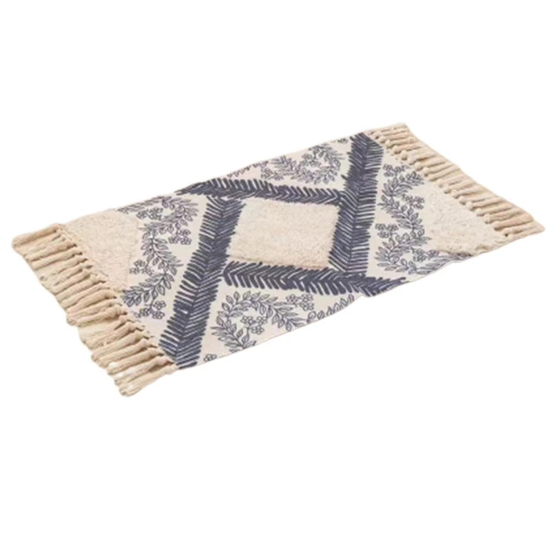 Ковер с марокканским принтом в стиле ретро богемный хлопковый льняной изящный