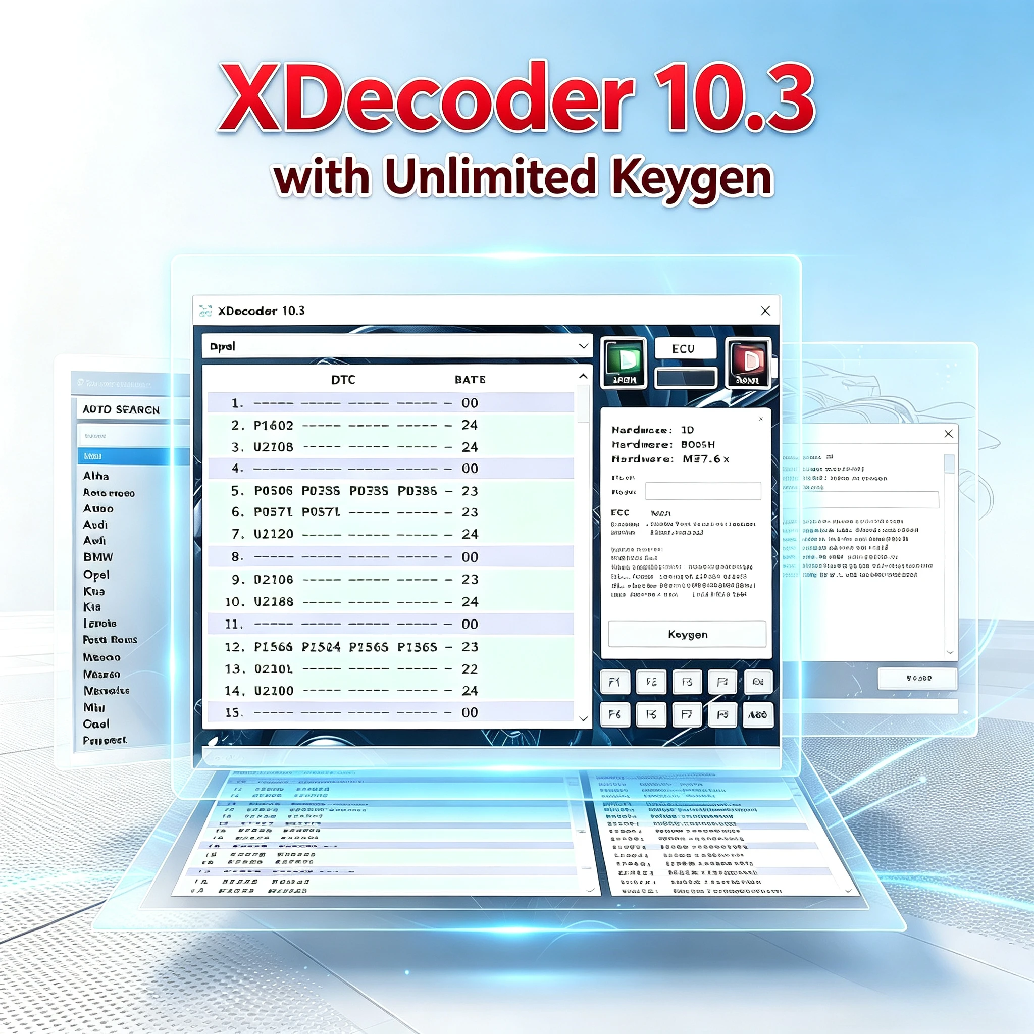 Фото Новейший XDecoder 10.3 DTC OFF Tool - программа для удаления кодов ошибок для легковых и грузовых автомобилей - работает на ноутбуках с Windows №1