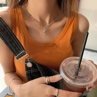925 sterling silver bear love necklace female clavicle chain pendant personality simple ornaments gothic punk tassel necklaces
