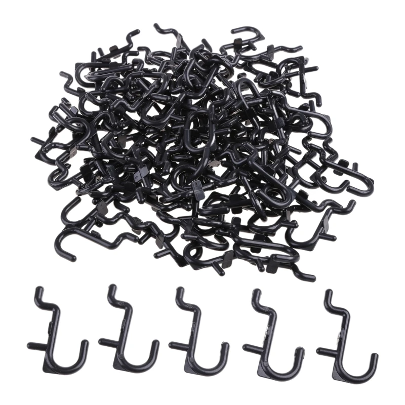 

50 Pcs/100 Pcs Plastic Pegboard J Style Hook for Jewelry Hanging Tools