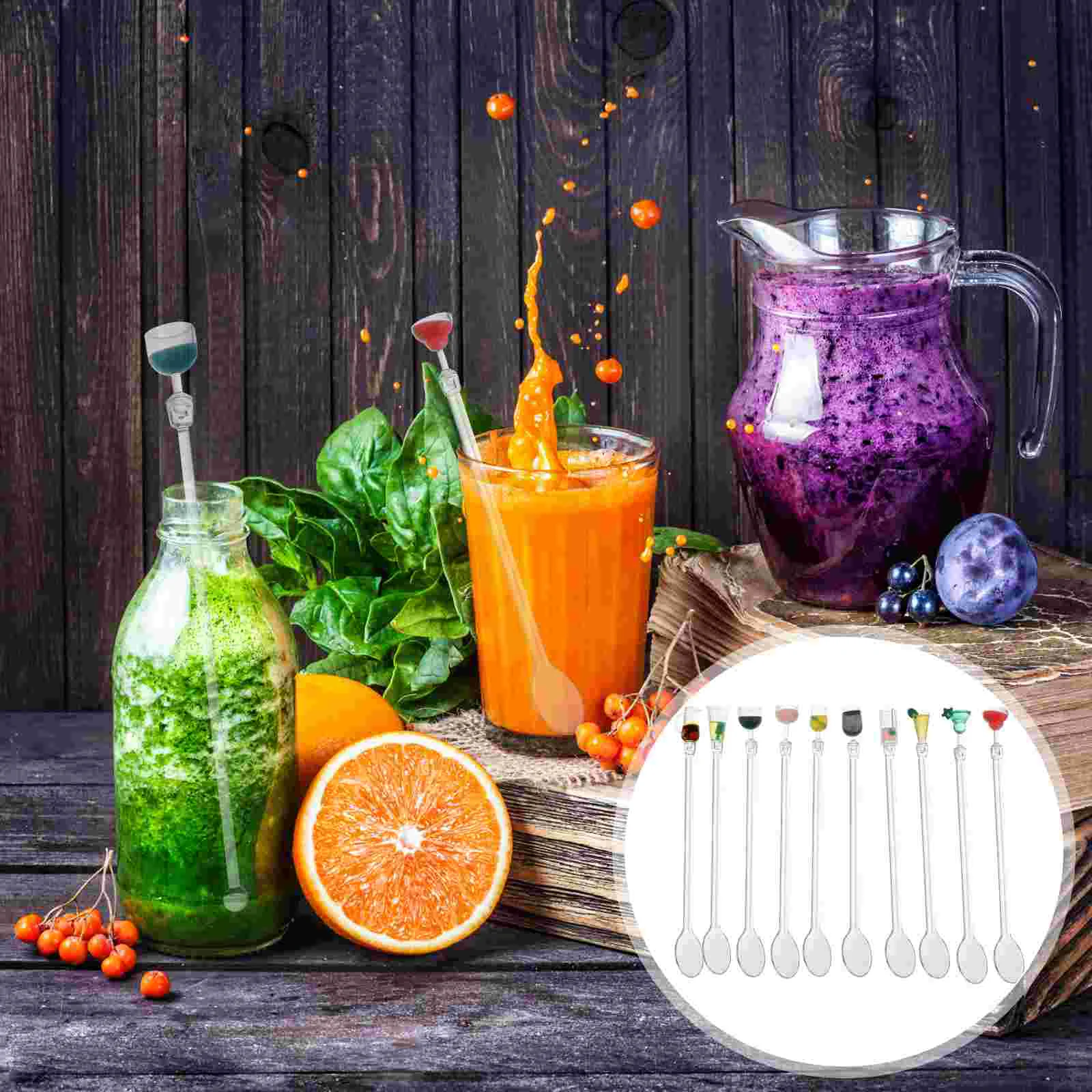 

20Pcs Cocktail Shaker Spoon Beverage Stirrers Drink Swizzle Stick Cocktail Bartender Stirrer Coffee Stirrer Swizzle