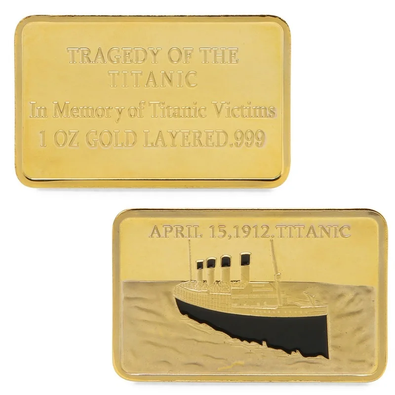 

Tragedy Of The Titanic 1912 Gold Plated Commemorative Coins Collection Souvenir