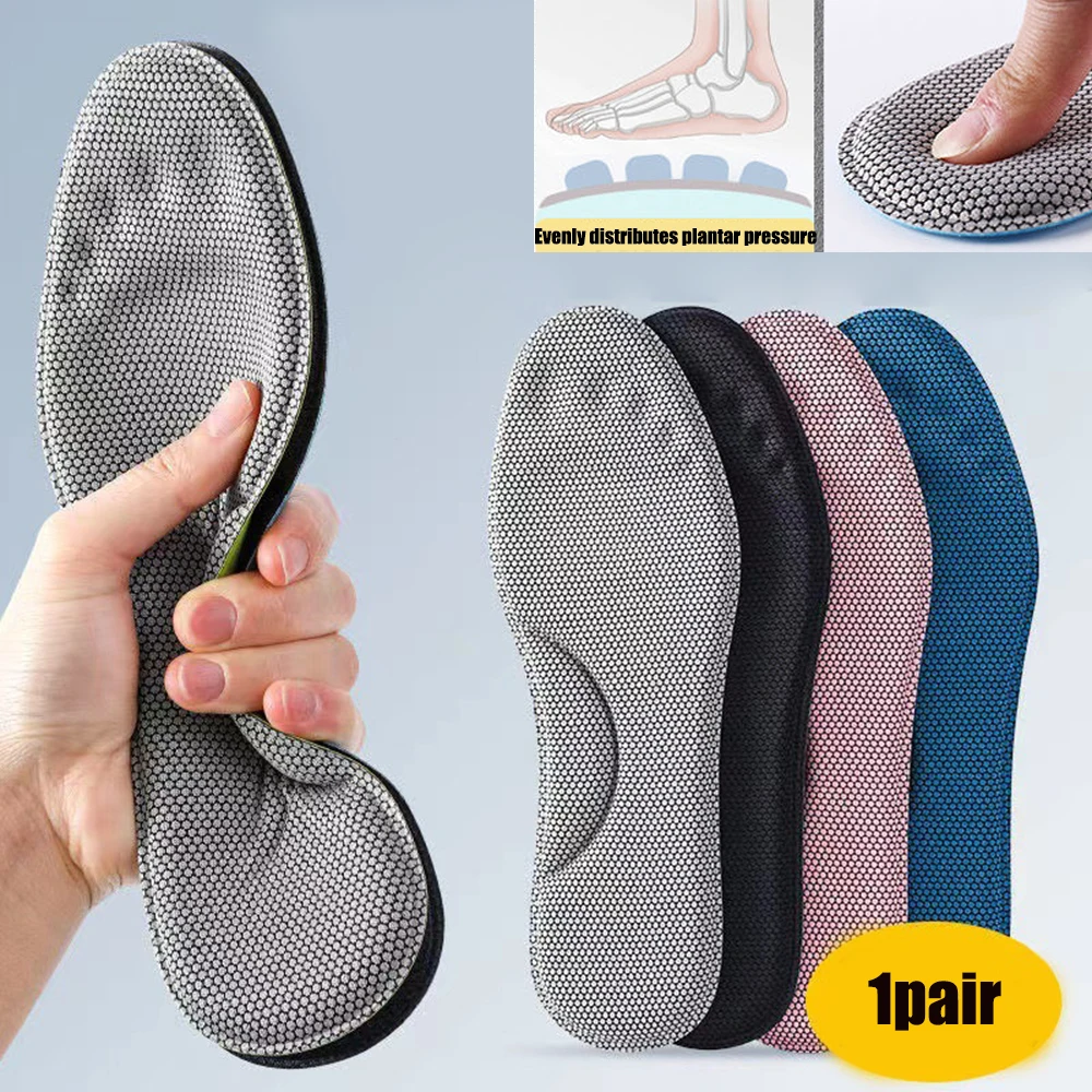 1Pair Memory Foam Insoles For Shoes Sole Soft Deodorant Breathable Cushion Running Insoles For Feet Men Women Orthopedic Insoles