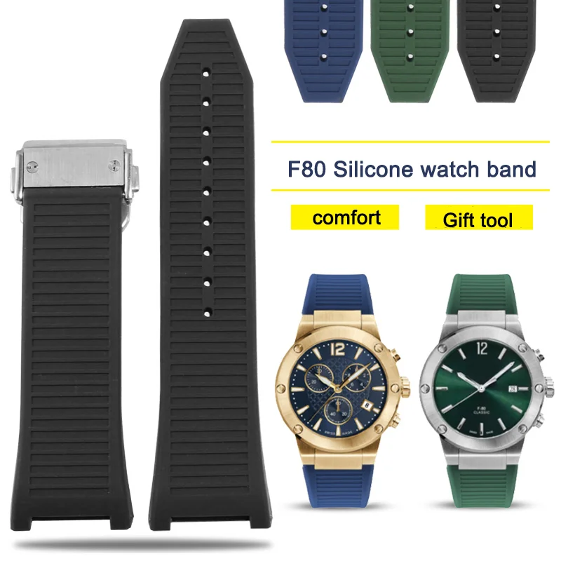 Replacement Strap Fits F-80 Series Notch Sports Silicone Watch Band 26mm
