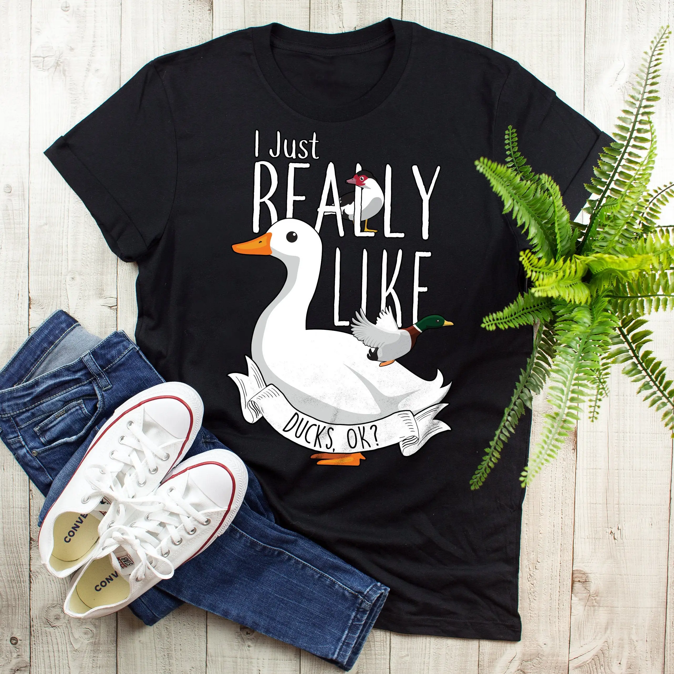 Funny Duck T Shirt Pekin Lover Cute Bird Muscovy Mallard White Pet Farming Farmer