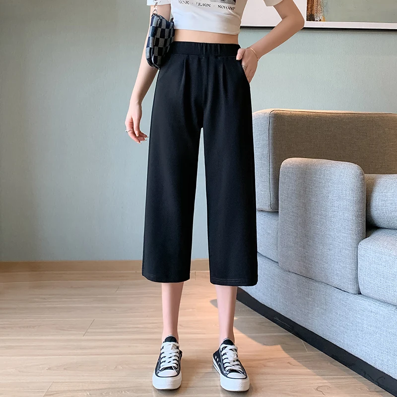 Pants for Women Straight Loose Wide Leg Pants High Waist Casual Sweatpants Black Trousers Y2K Summer Korean Fashion Capris