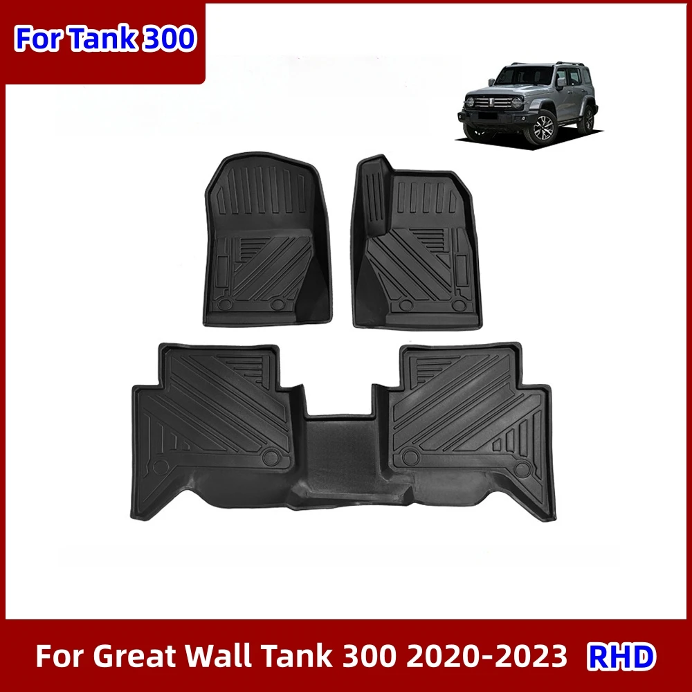 

Автомобильные коврики из ТПЭ для Great Wall Tank 300 2020-2023 RHD, Нескользящие, для любой погоды, автомобильные напольные коврики