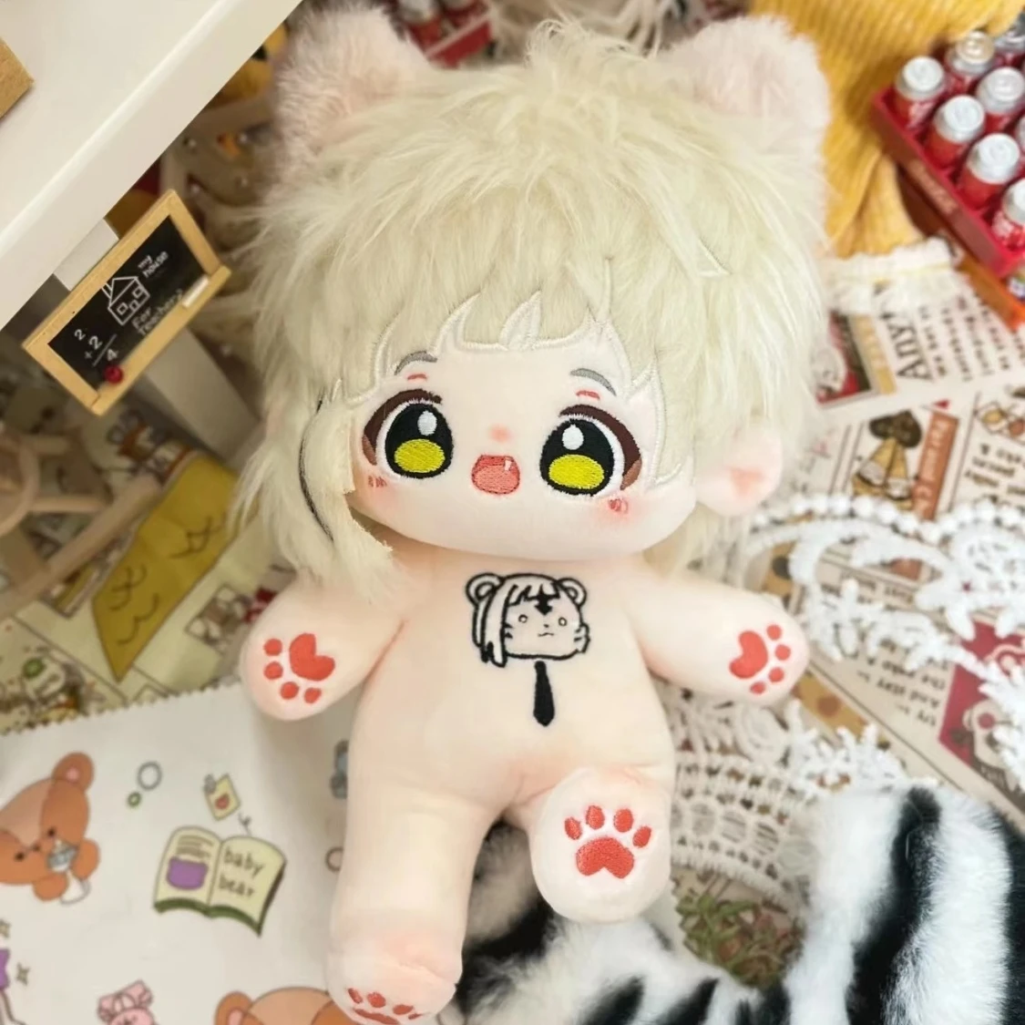 

Bungo Stray Dogs Nakajima Atsushi Anime 20cm Plush Stuffed Body Dress UP Cartoon Cotton Plushie Pillow Mascot Xmas Gift