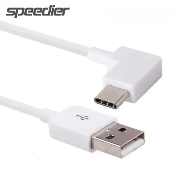 Фото Белый USB-C USB 3.1 Type-C Elbow 90 Angle Кабель для зарядки данных к USB A 2.0 0,2 м 1 м 2 м 3 м Кабель типа C для планшетов и мобильных телефонов №1