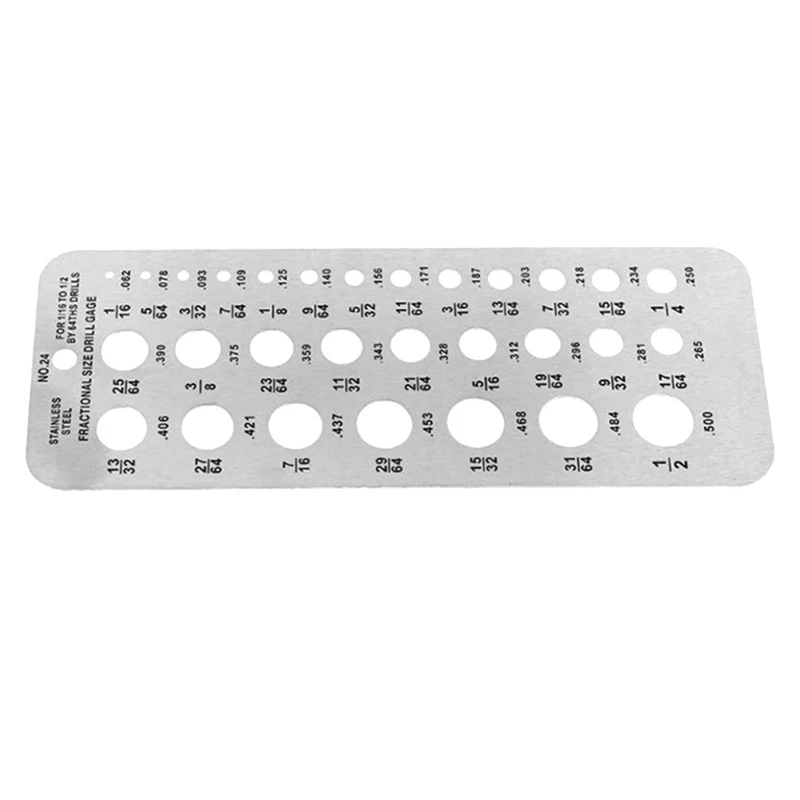 2 шт. Калибры для сверл из нержавеющей стали бит размером от 1/16 до 1/2 дюйма