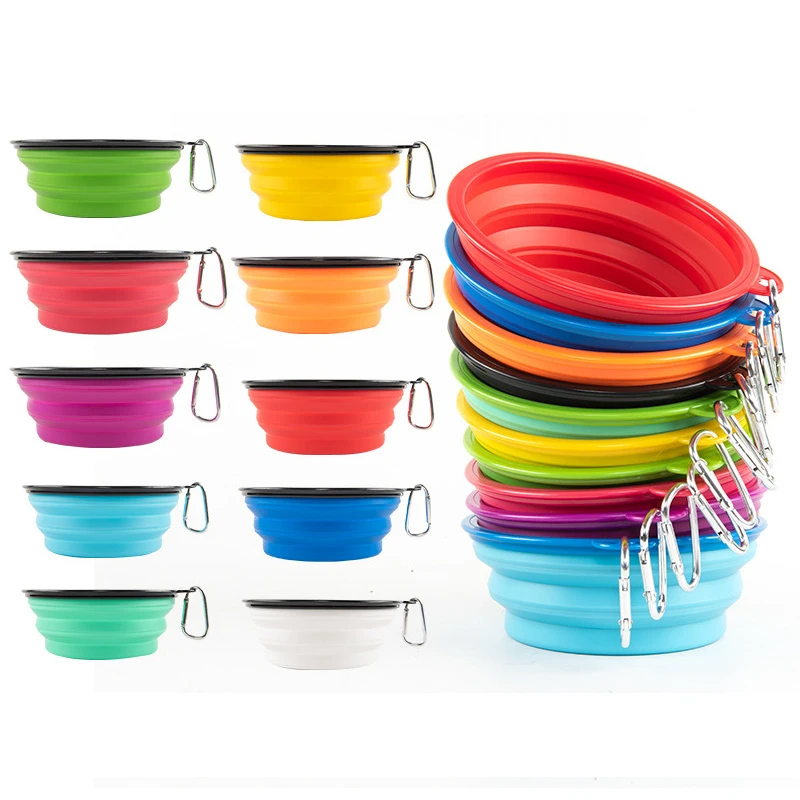 

1000ml Large Collapsible Dog Bowl Folding Silicone Pet Bowl Outdoor Travel Portable Cat Bowl Puppy Food Container Feeder Dish