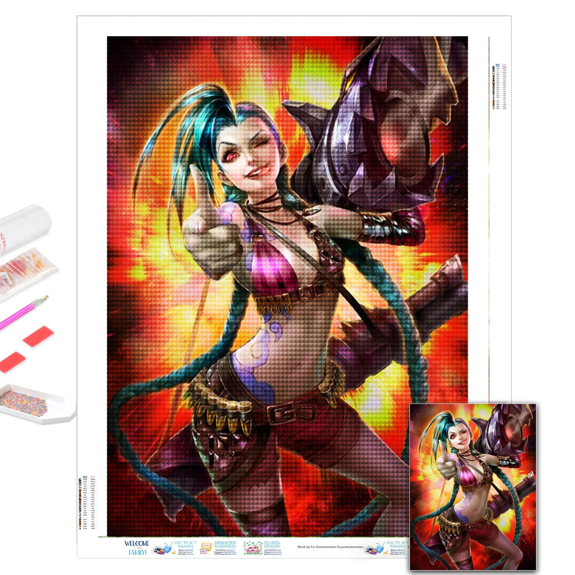 

Алмазная живопись Jinx LOL картина 5D Сделай Сам полная Алмазная мозаика вышивка крестиком наборы Рождественский домашний Декор Рождество кукр...