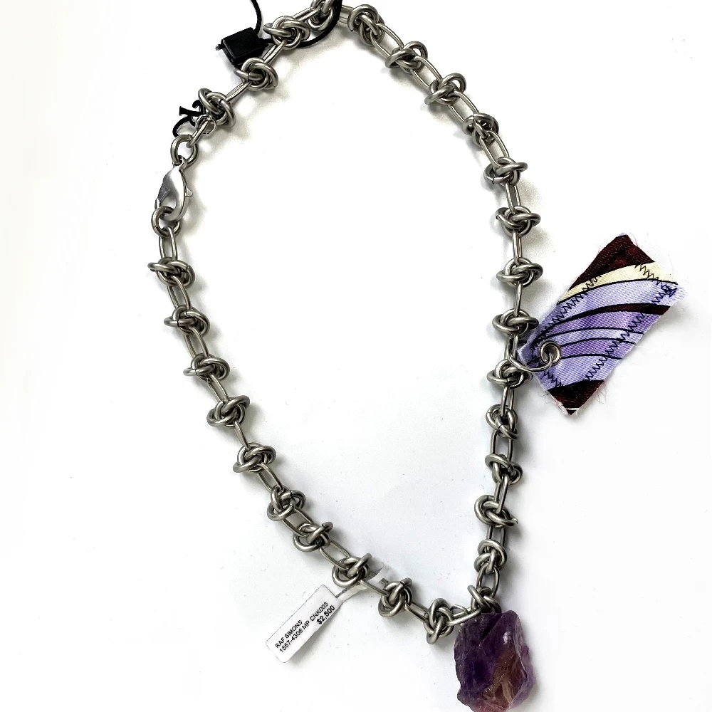 

RAF Style Natural Crystal Stone Pendant Applique Necklace Clavicle Chain Fashion All-Match Men Women Jewelry Accessories
