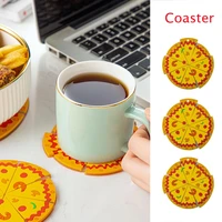funny tablemat coaster set for cup kitchen suuplies tableware pad pizza oil water resistant heat insulation non slip table mat