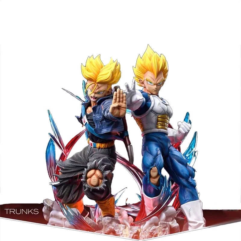 

Dragon Ball Figure Vegeta Trunks Action Figure Resonant Father Son Wave Saiyan Vegeta Anime 31cm PVC Statue Collection Model Toy