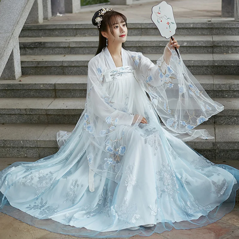 

New Dignified lady Chinese traditional female Hanfu fairy dress classical singer dance costume carnival cosplay dress drama Cool