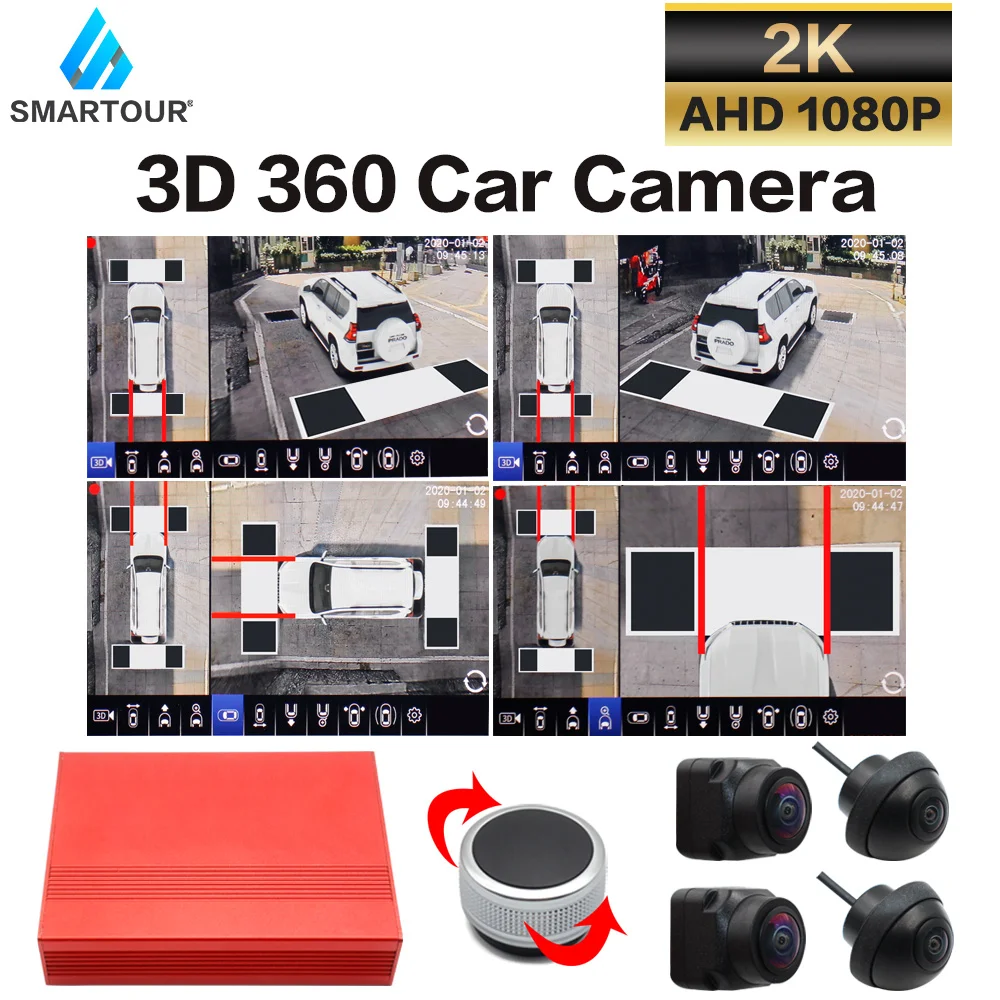 

Автомобильная многоугловая камера uxiliary, панорамный объемный вид, передняя, задняя, левая, правая камера 1080P, Автомобильная камера для автомо...