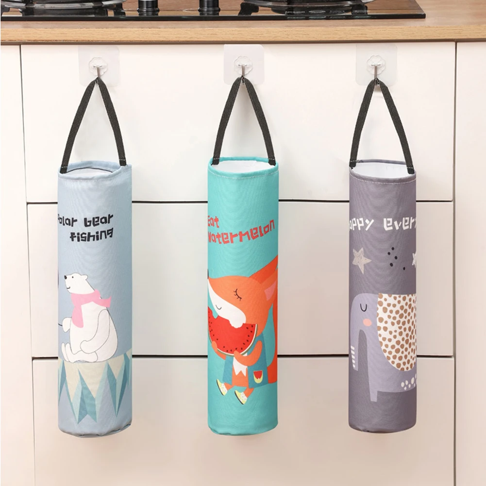 

1 Pcs Trash Hanging Storage Plastic Bags Organization Kitchen Dispenser Garbage Wall Grocery Holder Home 2022 New