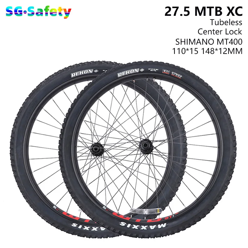 

Колесная пара для горного велосипеда SHIMANO, Ступица с центральным замком 27,5 дюйма, безкамерная шина для внедорожного велосипеда 27,2*2,8 MAXXIS REKON