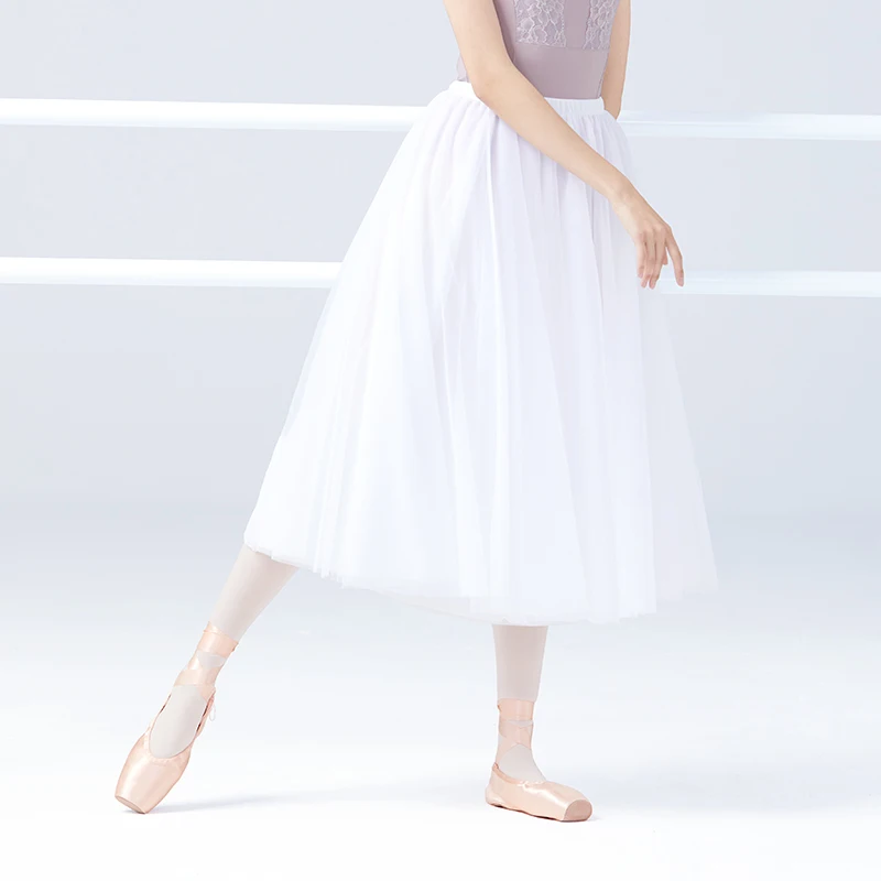 

Ballet Skirt 4 Layers Long Dance Skirt Woman Soft Mesh Ballet Dance Skirt Performance Skirt for Adults